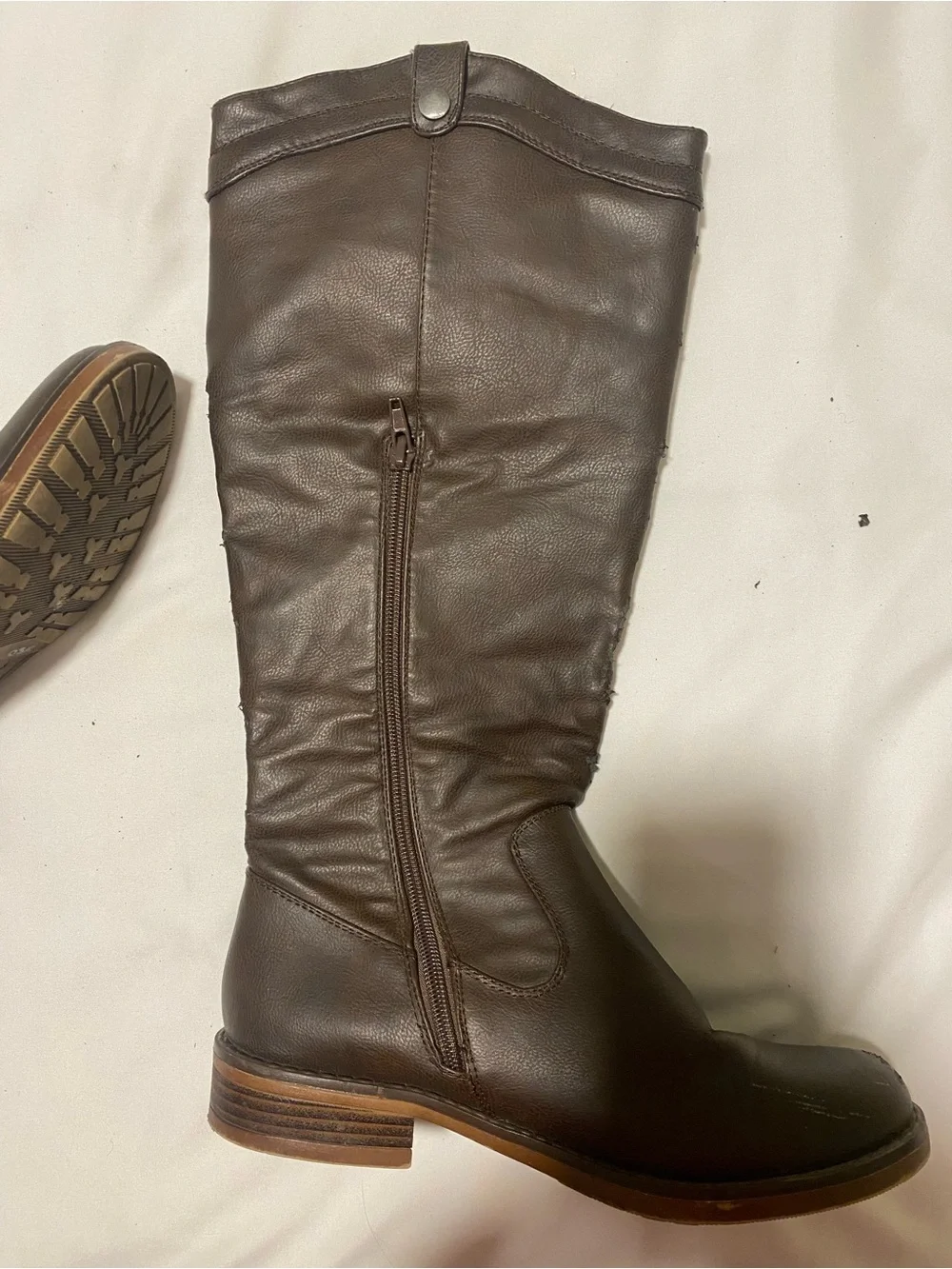 Women's Brown Fringe and Leather Tall Knee High Boots Southern Look